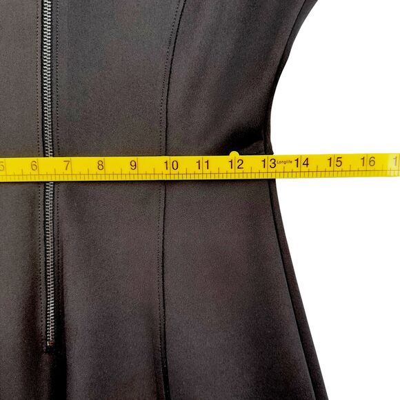Elie Tahari Black‎ Front Zip Fit & Flared Skirt Sleeveless Scuba Dress Size 2 - Picture 7 of 8